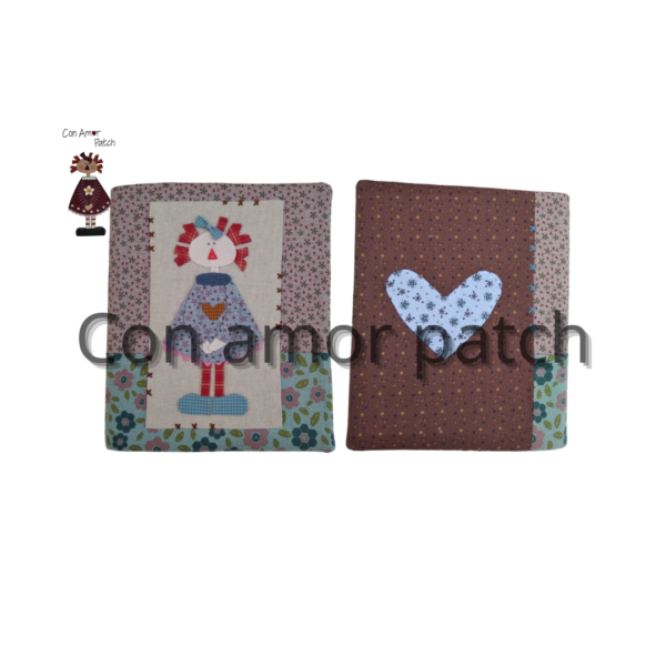Patrón funda de libreta muñeca country